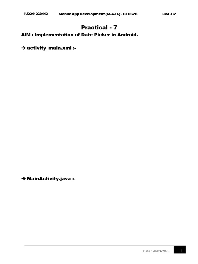 Android Date Picker Implementation Guide | PDF | Mobile Linux ...