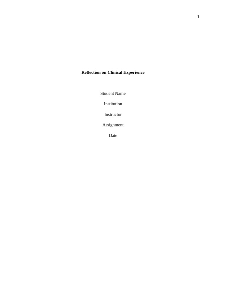 MedSurg Clinical Experience Reflection | PDF | Patient | Nursing