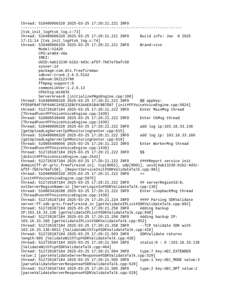 Vivo V2420 Device Log Analysis | PDF | Internet Protocols | Computer ...