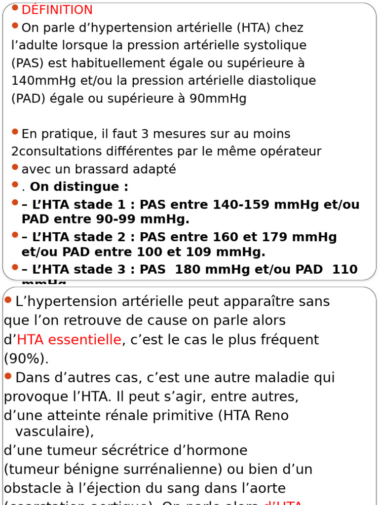 Définition et stades de l'HTA | PDF | Hypertension artérielle ...