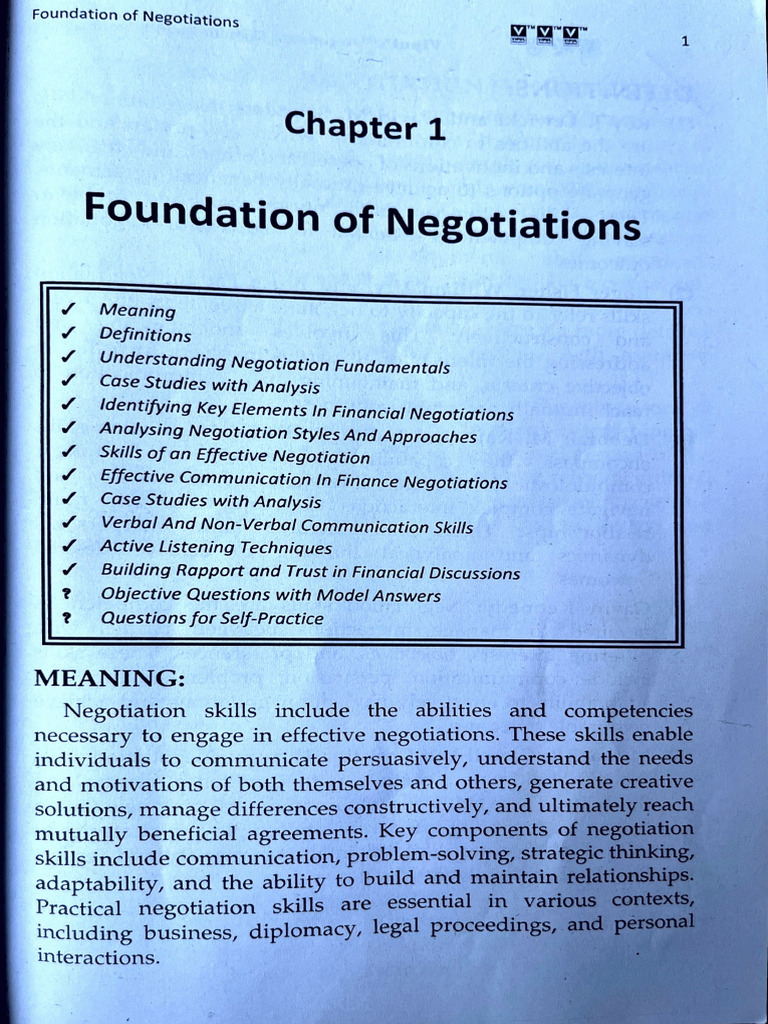 Negotiation Skills For Finance Professionals | PDF