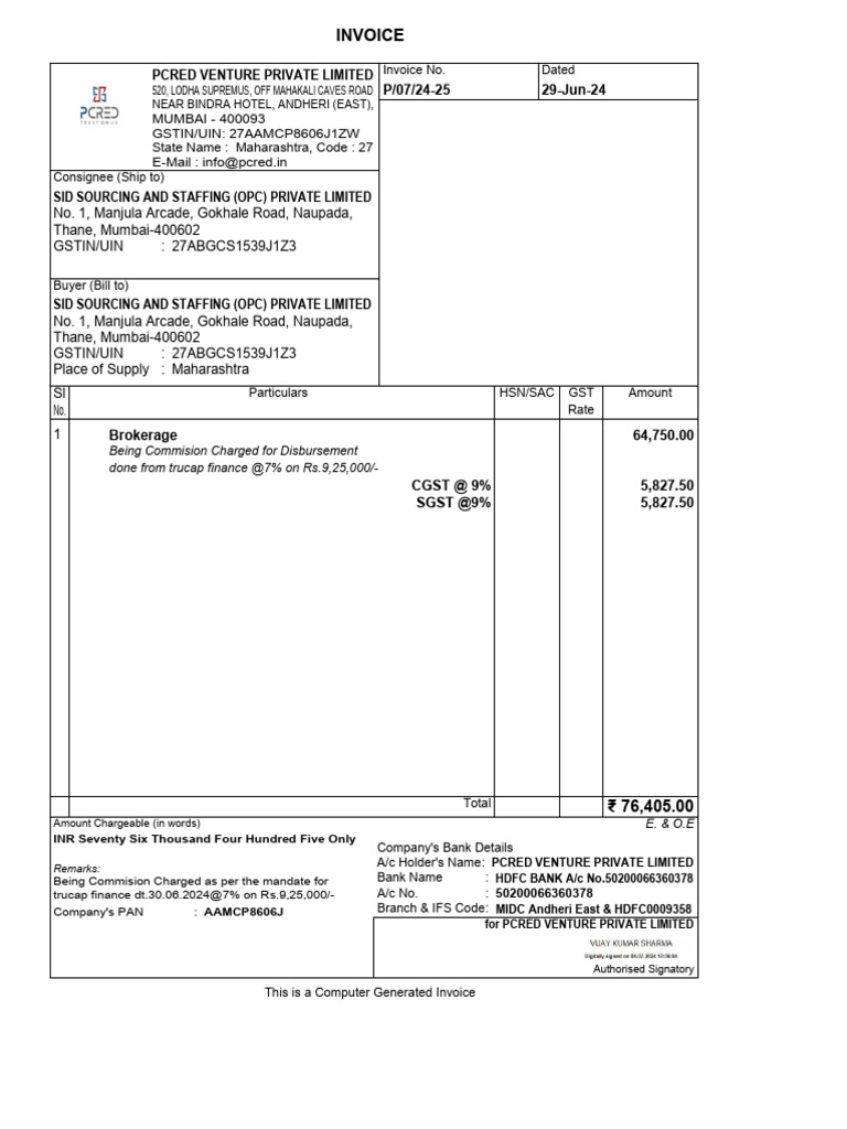 Sid Sourcing and Staffing (Opc) Private Limited | PDF | Economy Of ...