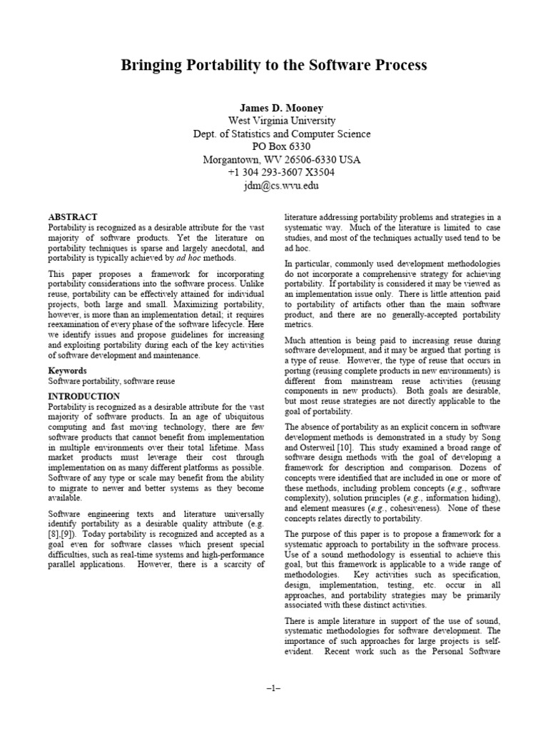 Enhancing Software Portability Strategies | PDF | Porting | Software