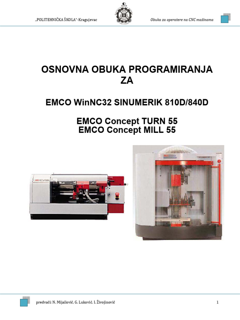 Osnovna Obuka Programiranja Za Emco Winnc32 Sinumerik 810d 840d Emco ...