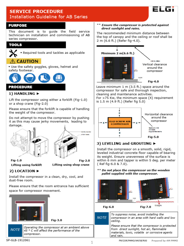 AB Series Compressor Installation Guide | PDF | Ventilation ...