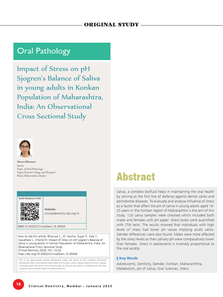 Research Paper IDA Clinical Dentistry | PDF | Saliva | Ph