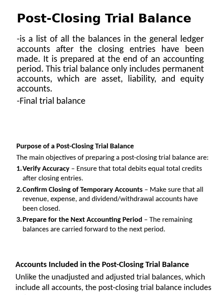 Post-Closing-Trial-Balance | PDF | Debits And Credits | Expense