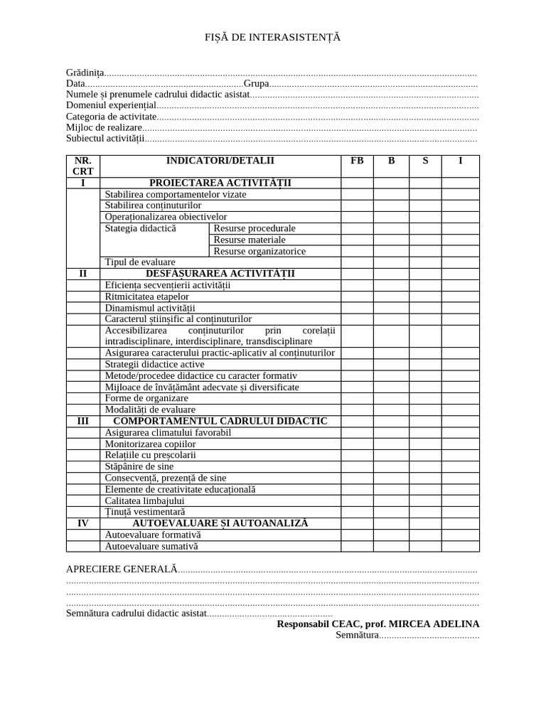 Fisa de Interasistenta | PDF