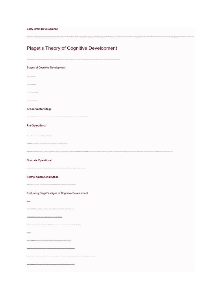 Early Brain and Cognitive Development Insights | PDF | Cognitive ...