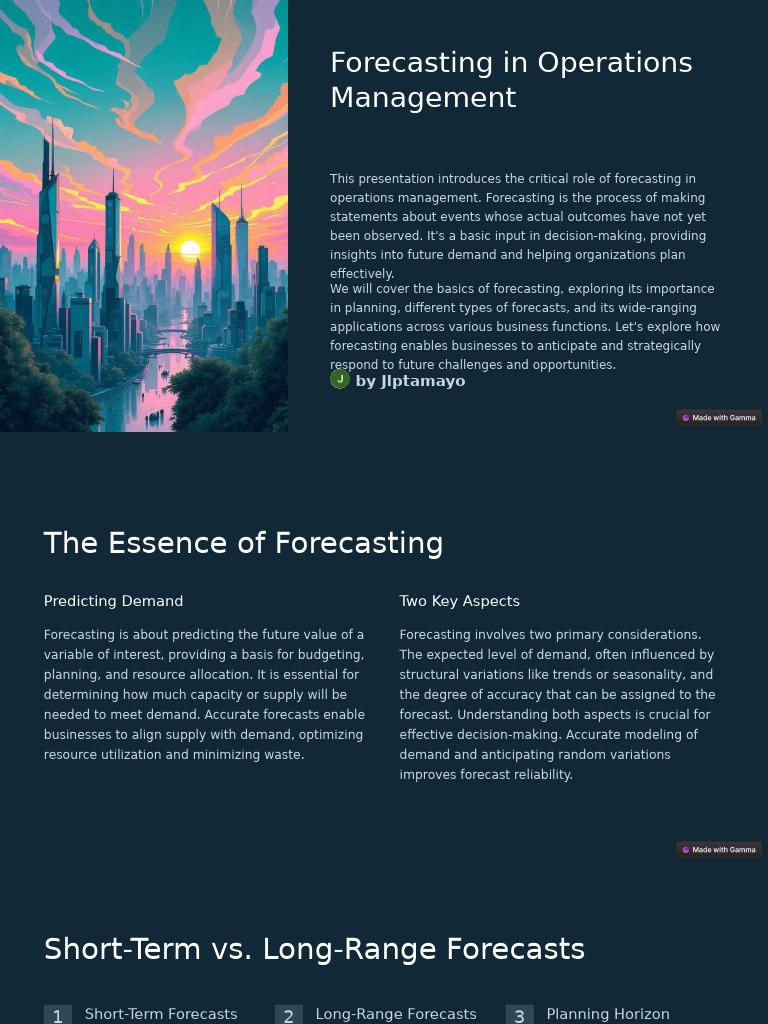 Forecasting in Operations Management | PDF | Forecasting | Human Resources