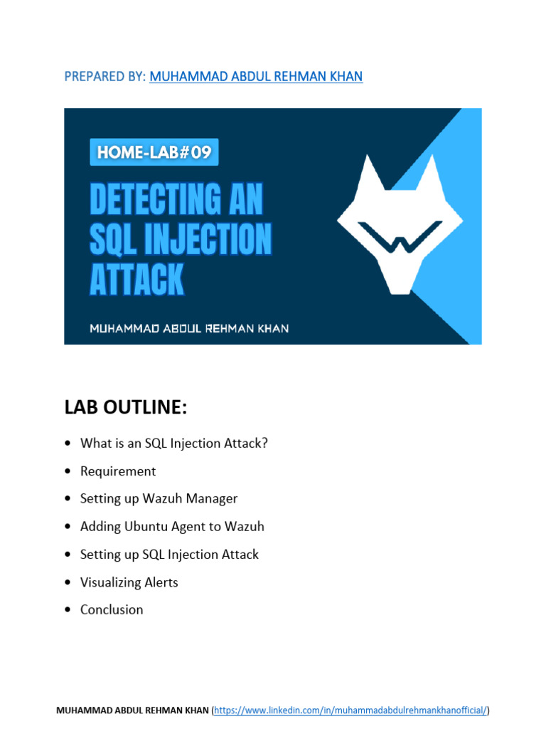 SQL Injection Attack Detection Lab | PDF | Software Engineering ...