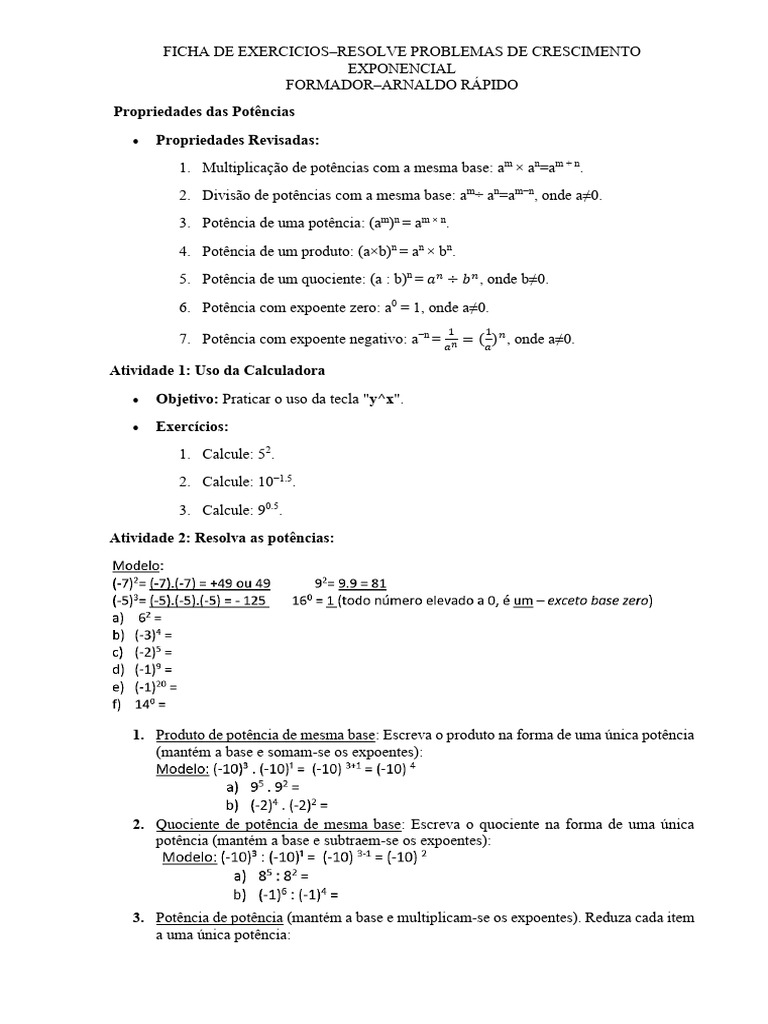 FICHA_EXERCICIOS_RPCE | PDF