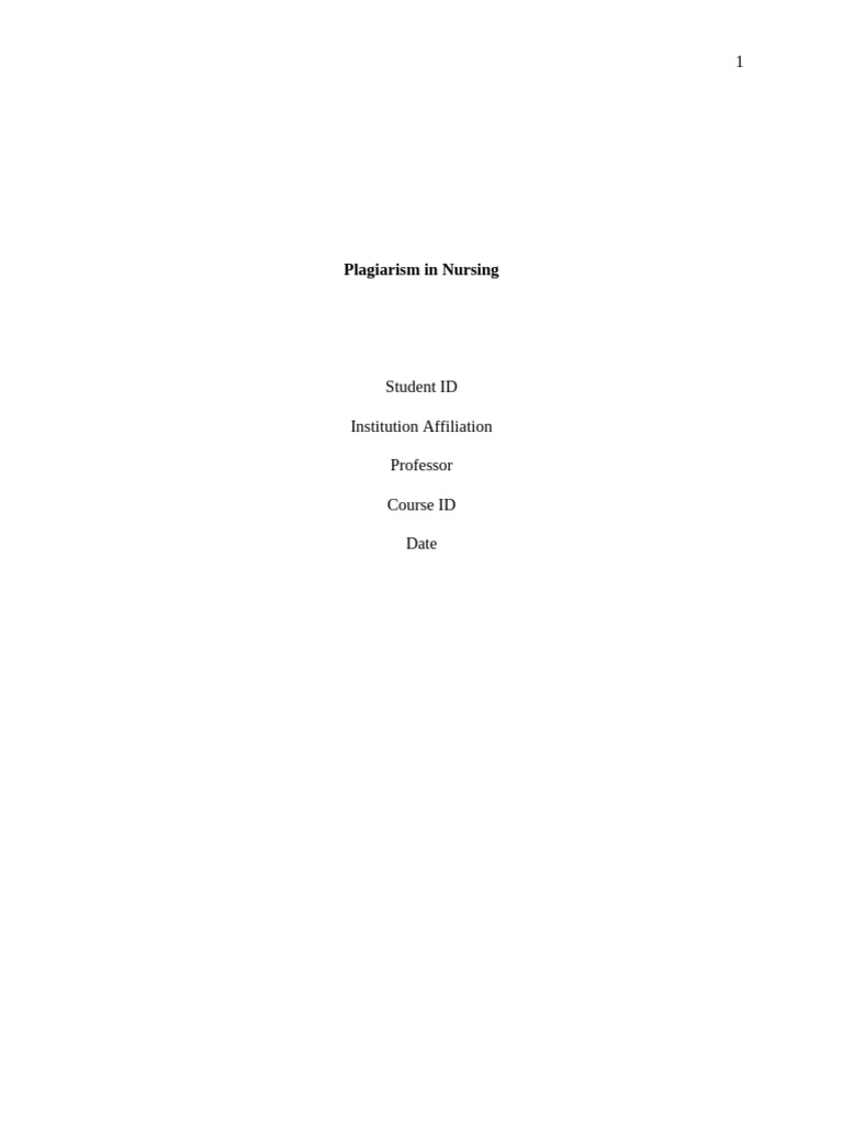 Plagiarism Issues in Nursing Education | PDF | Plagiarism | Academic ...