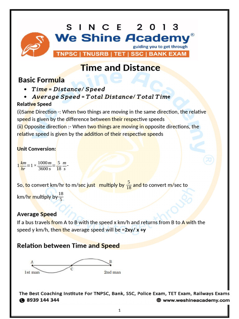 Time& Distance (1) - Final and Edited | PDF | Speed | Spacetime