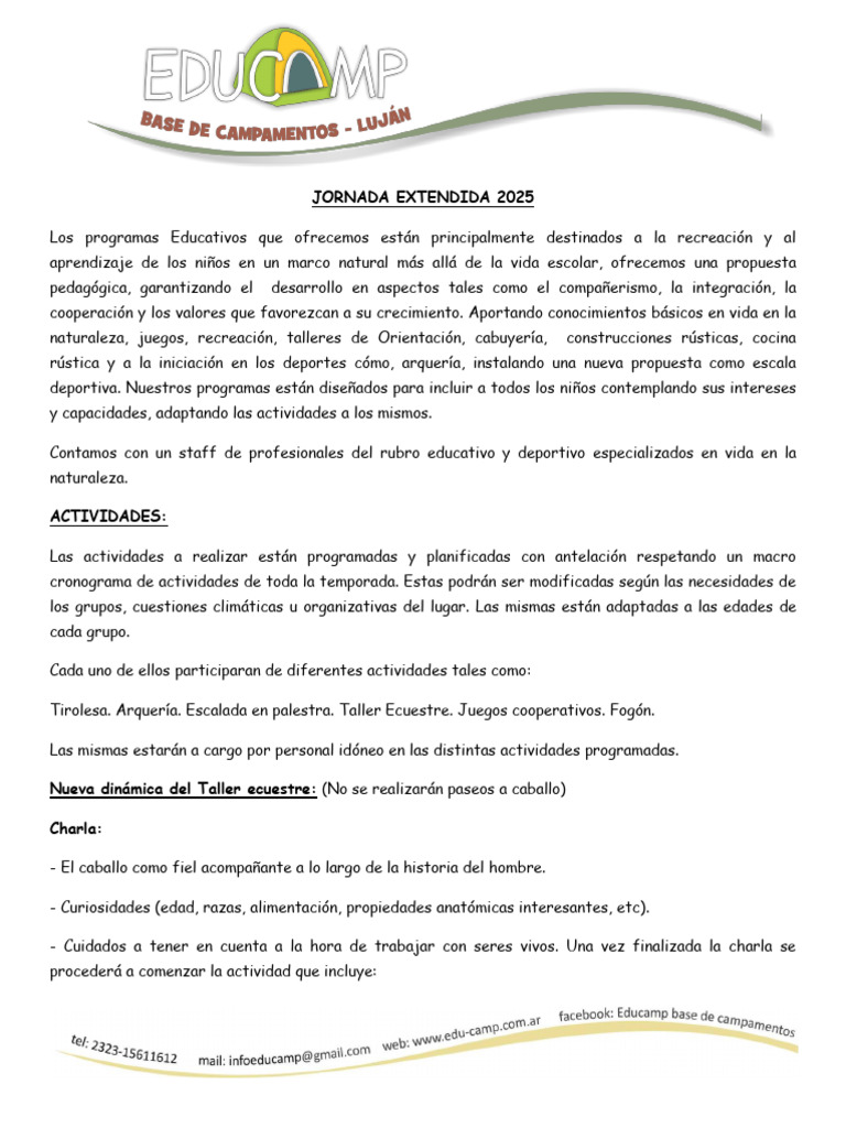 Jornada Extendida 2025 | PDF | Postres | Alimentos