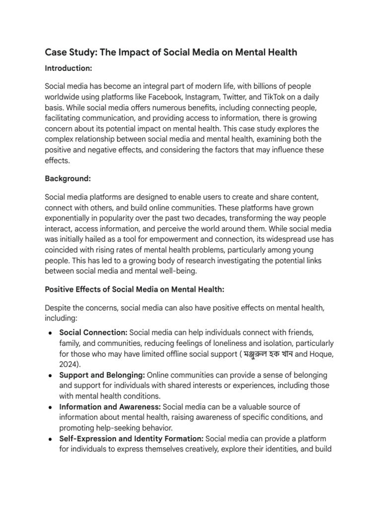 Social Media's Effects on Mental Health | PDF | Social Media | Popular ...