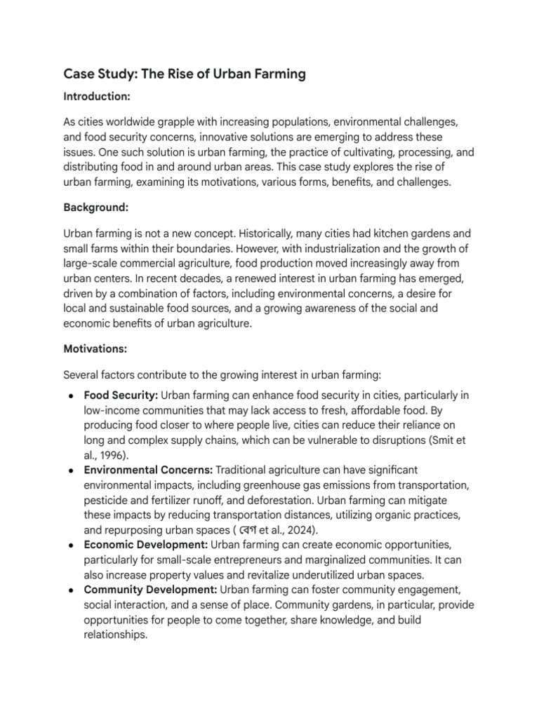 Case Study_ The Rise of Urban Farming | PDF | Urban Agriculture ...