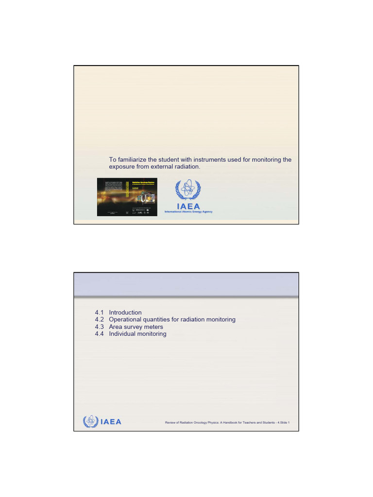 Radiation Monitoring Instruments Overview | PDF | Dosimetry | Radiation ...