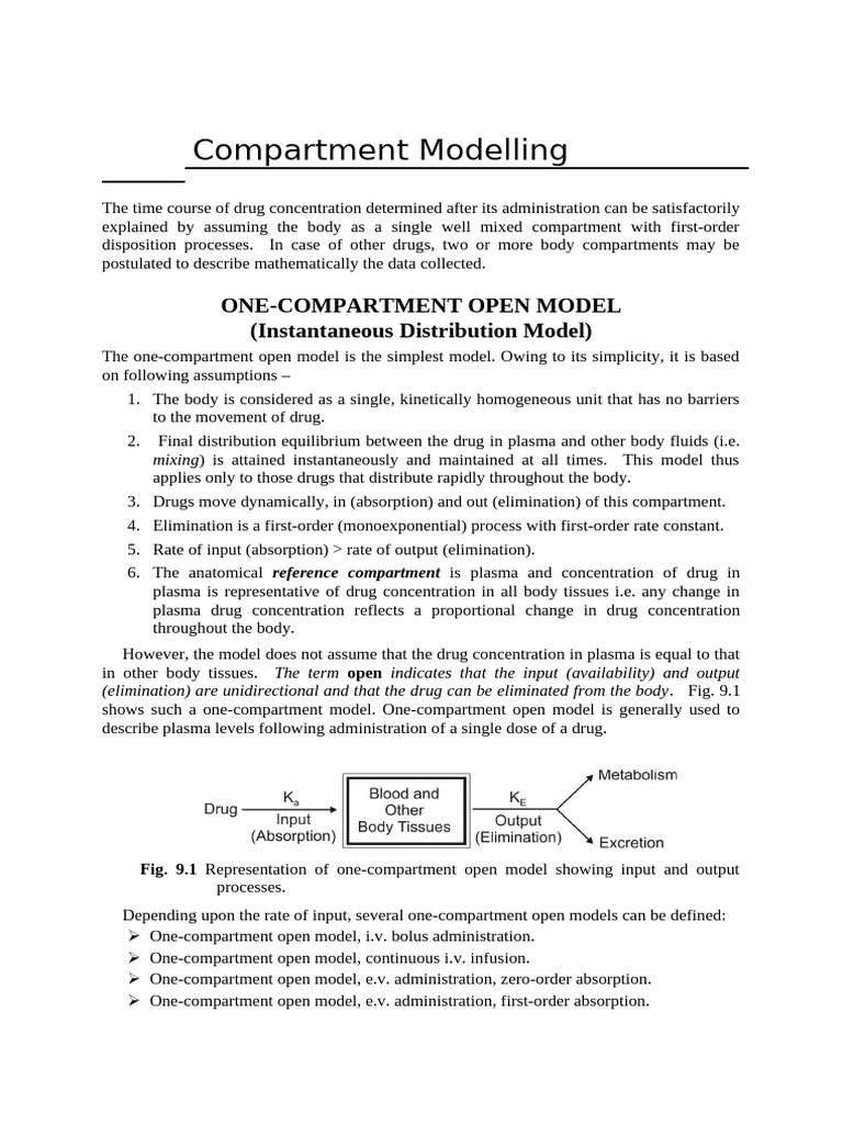 Chapter 9 Compartment Modellling-1 | PDF | Pharmacokinetics ...