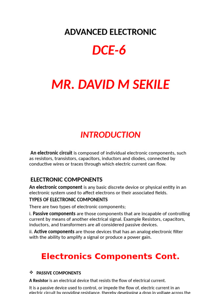 Advanced Electronics Components Overview | PDF | Bipolar Junction ...