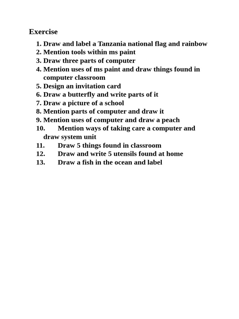 Paint Exercis (Groups) | PDF