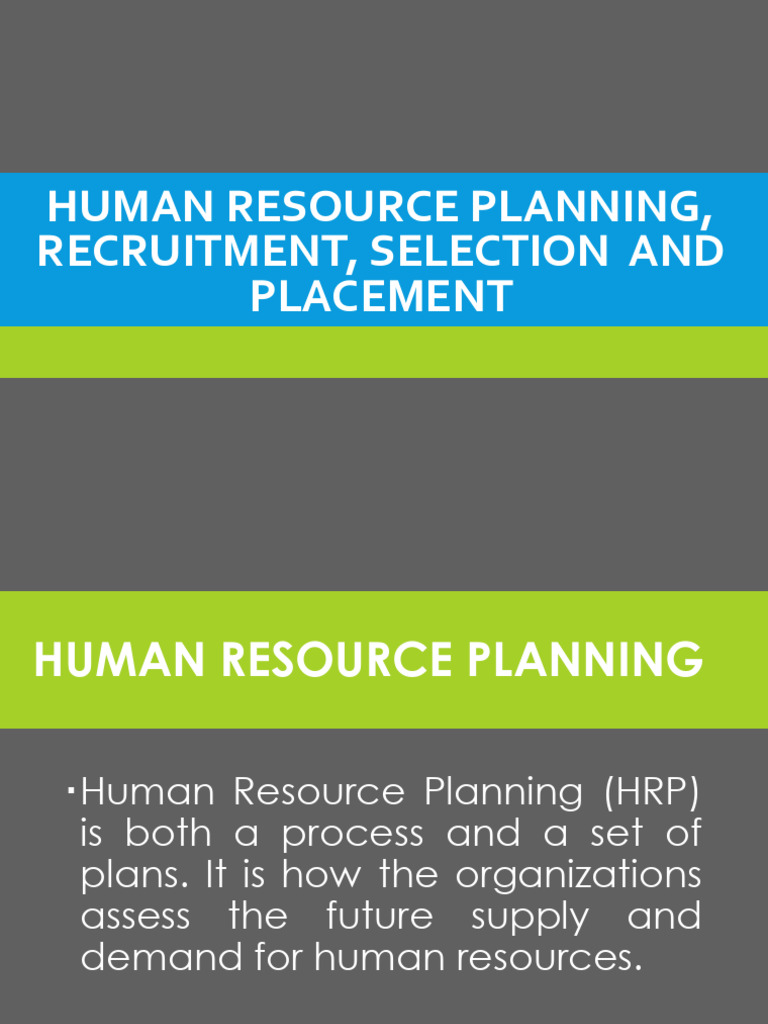 Human Resource Planning & Recruitment Guide | PDF | Recruitment | Human ...