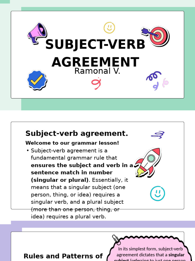 Subject-Verb Agreement Explained | PDF | Grammatical Number | Plural