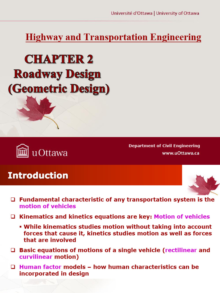 Chapter 2 - Roadway Design | PDF | Acceleration | Angle