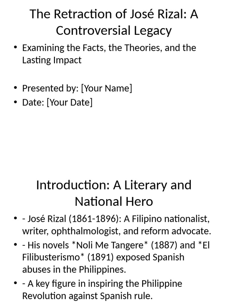 José Rizal's Retraction: Myths & Impact | PDF