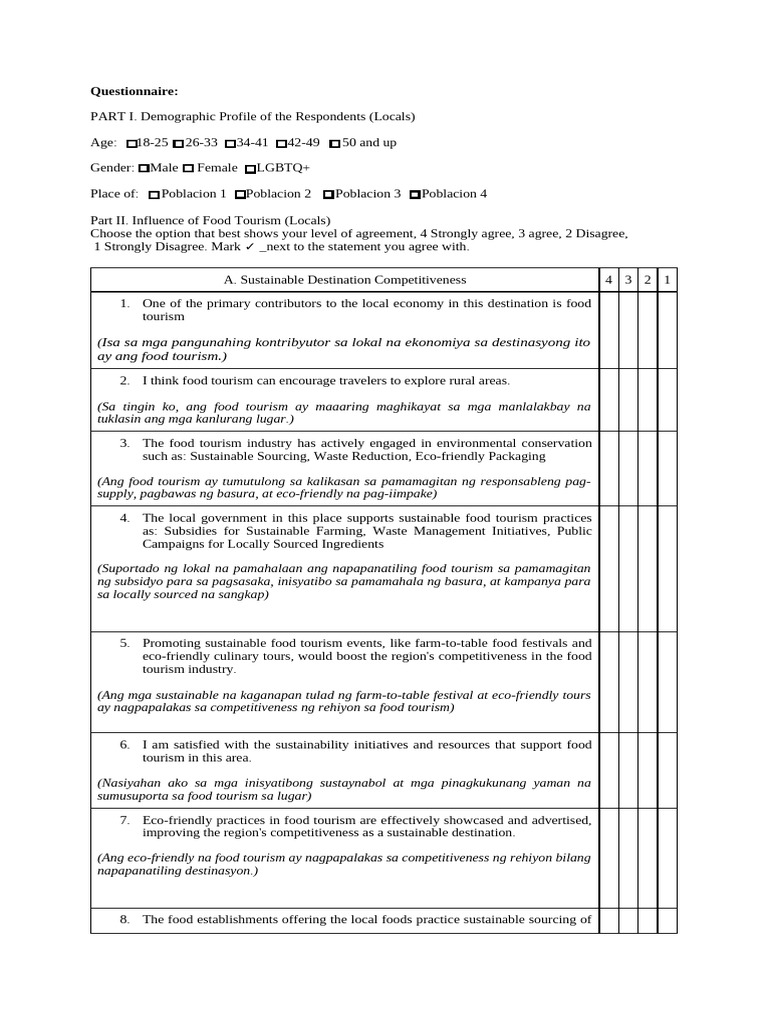 Questionnaire Final Testing | PDF