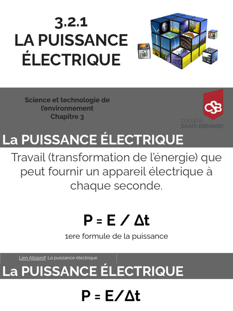 Formules de puissance et énergie électrique | PDF | Puissance (physique ...