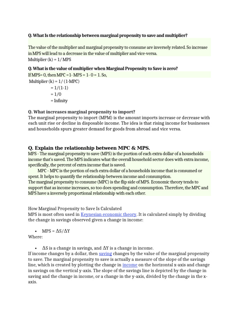 MPC and MPS Relationship Explained | PDF
