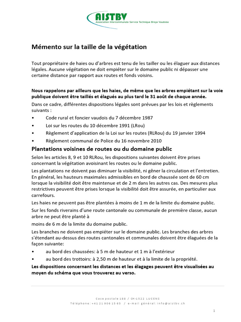 Règlementation sur la taille de la végétation | PDF | Haie | Arbres