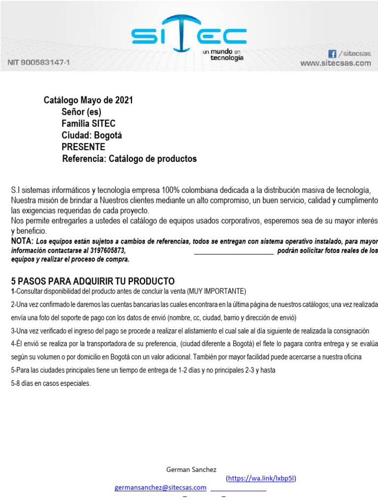 Catalogo Portatiles Mayo 04 2021 | PDF | USB | Hardware de la computadora