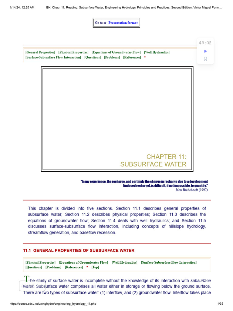 Subsurface Water in Engineering Hydrology | PDF | Aquifer | Porosity