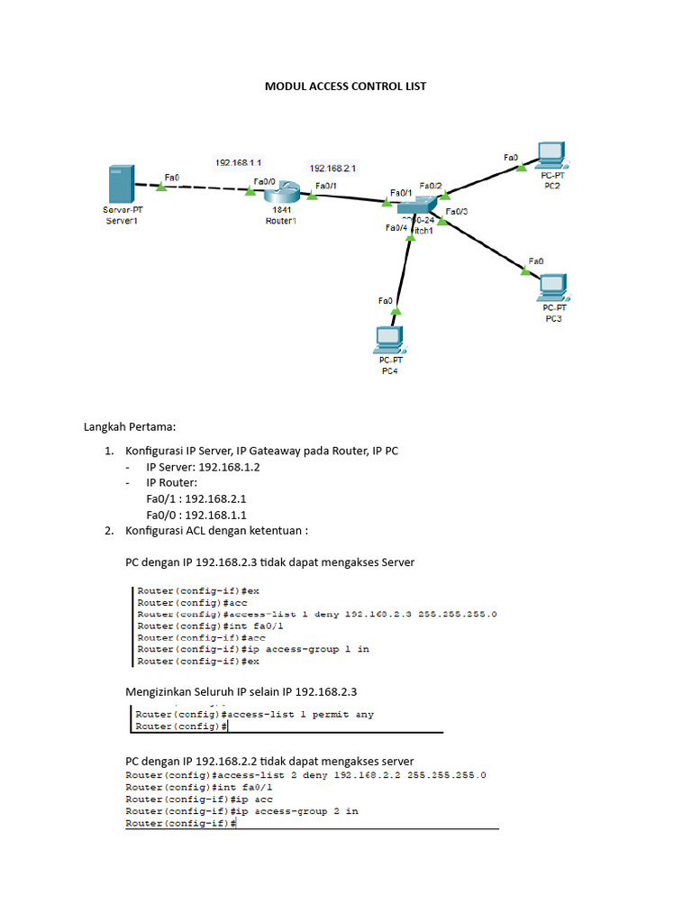 MODUL ACCESS CONTROL LIST | PDF