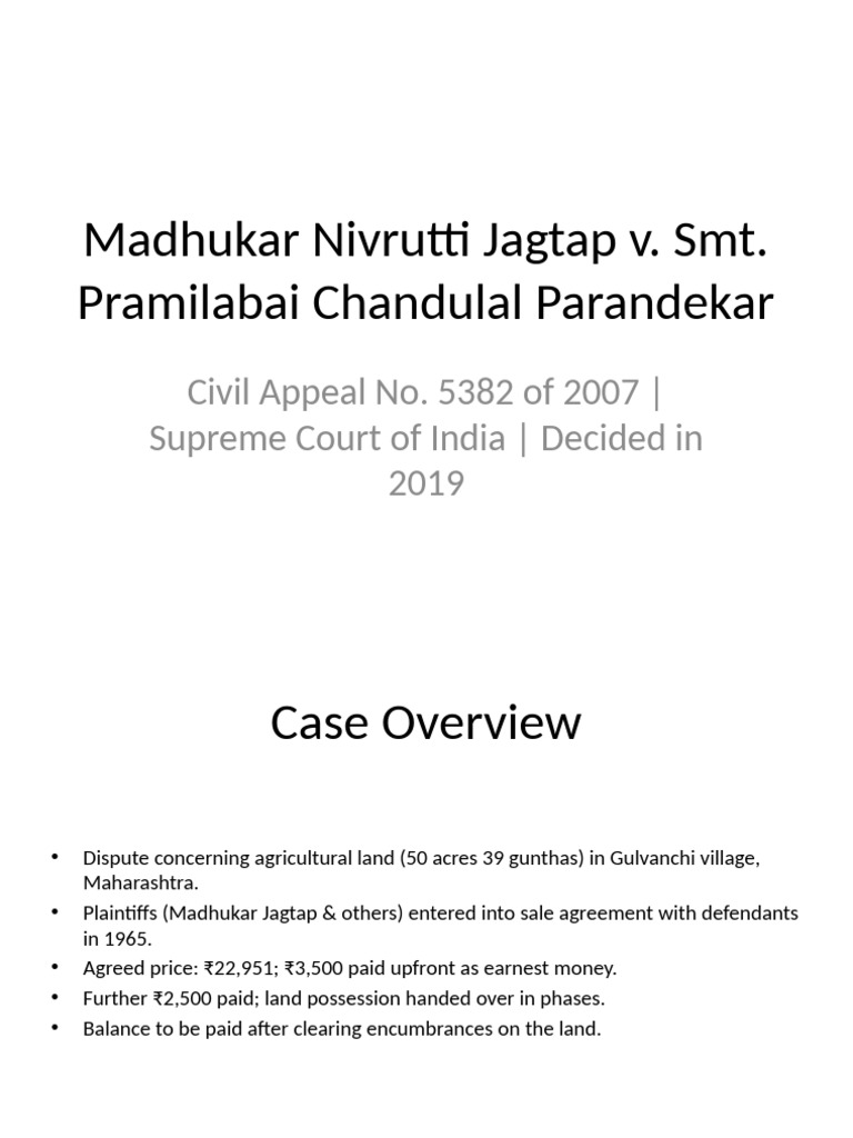 Supreme Court Ruling on Land Sale Dispute | PDF | Specific Performance ...