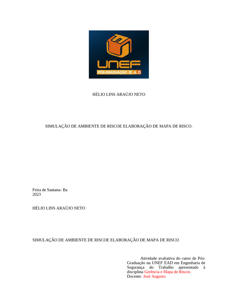 Mapa de Risco em Oficina Mecânica | PDF | Risco | Solvente