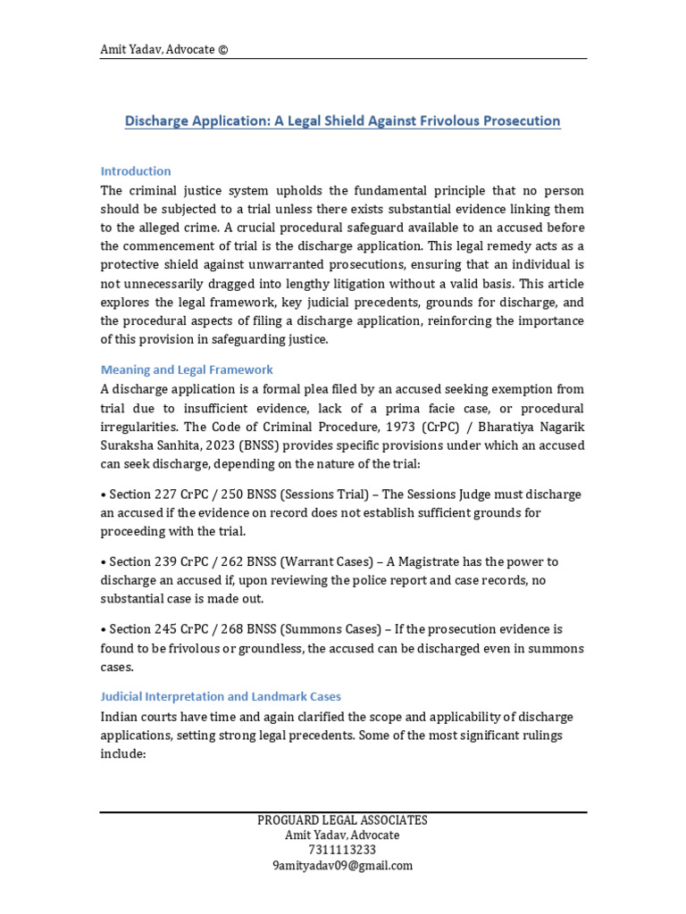 Discharge Applications in Criminal Law | PDF | Trials | Prosecutor