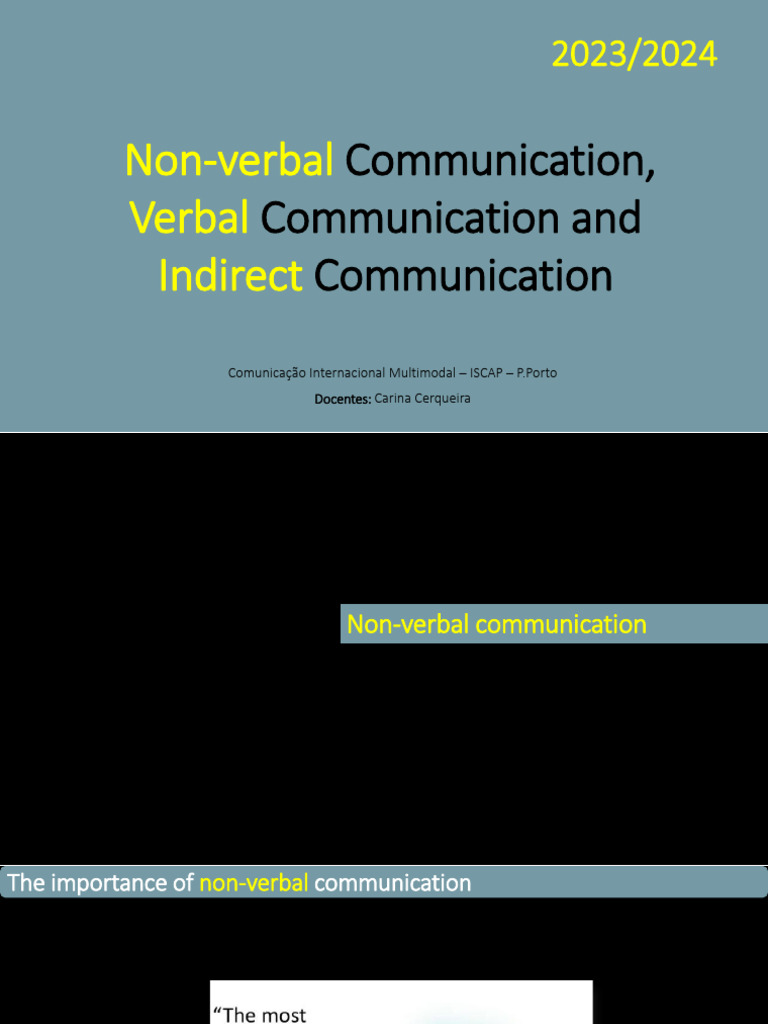 Importance of Non-Verbal Communication | PDF | Nonverbal Communication ...