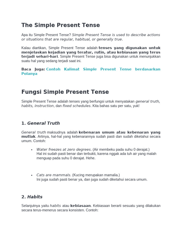 Panduan Lengkap Simple Present Tense | PDF