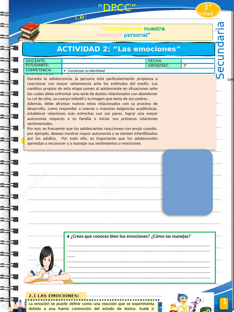 Manejo de Emociones en Adolescentes | PDF | Las emociones ...