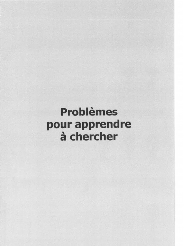 Problemes Pour Apprendre A Chercher | PDF