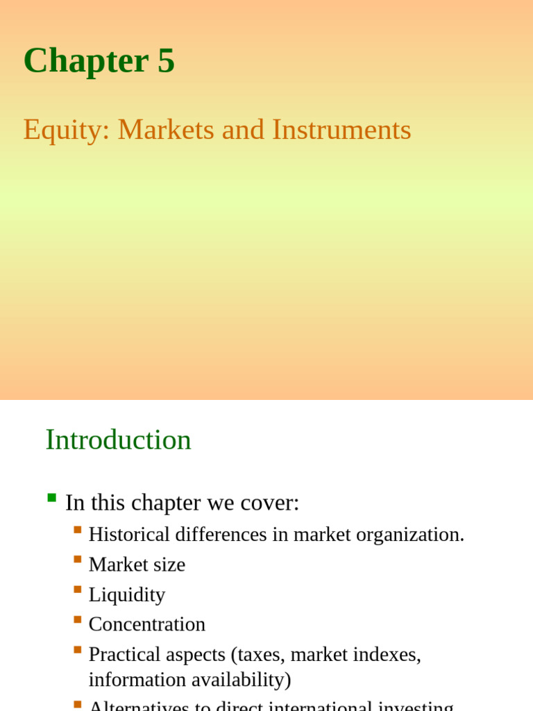 Ch.5 - Equity Markets and Instruments | PDF | American Depositary ...