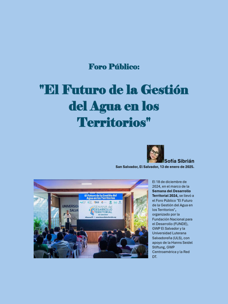 Futuro de la Gestión del Agua en El Salvador | PDF | El Salvador