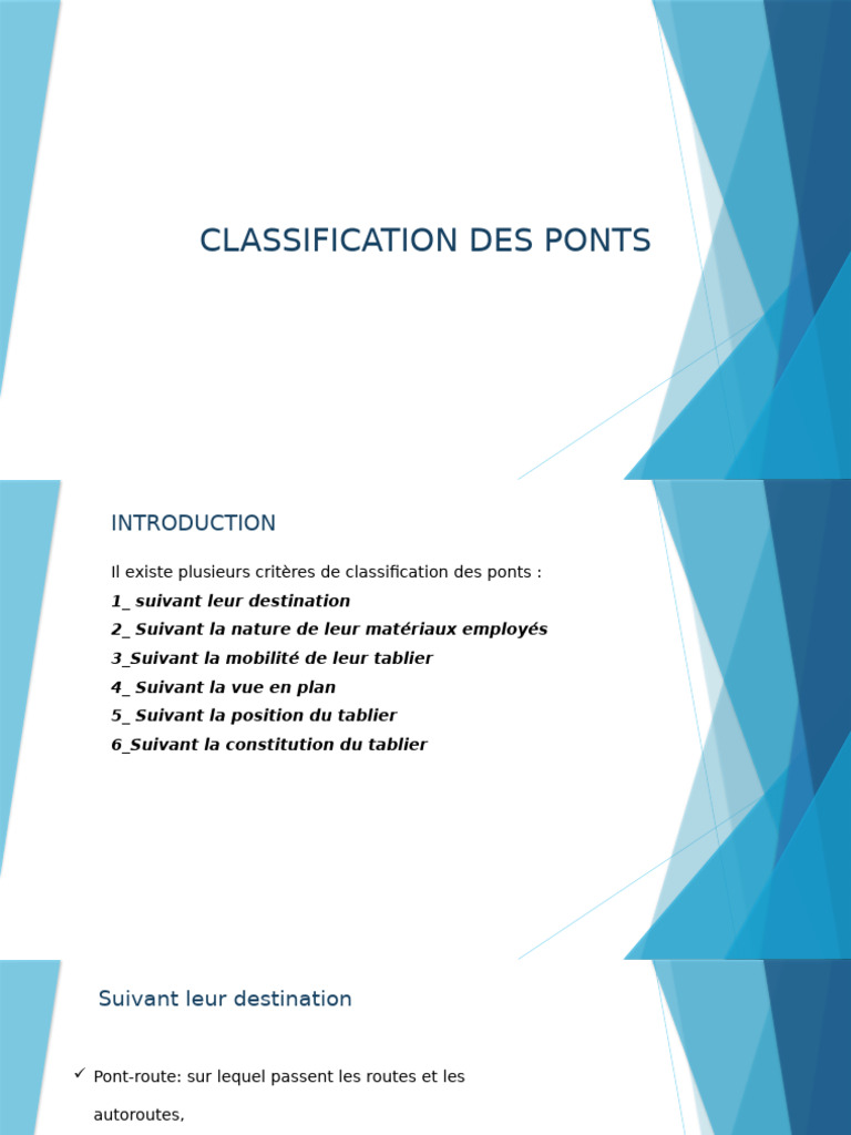 Partie 3 Classification Des Ponts Pdf Pont Conception Architecturale