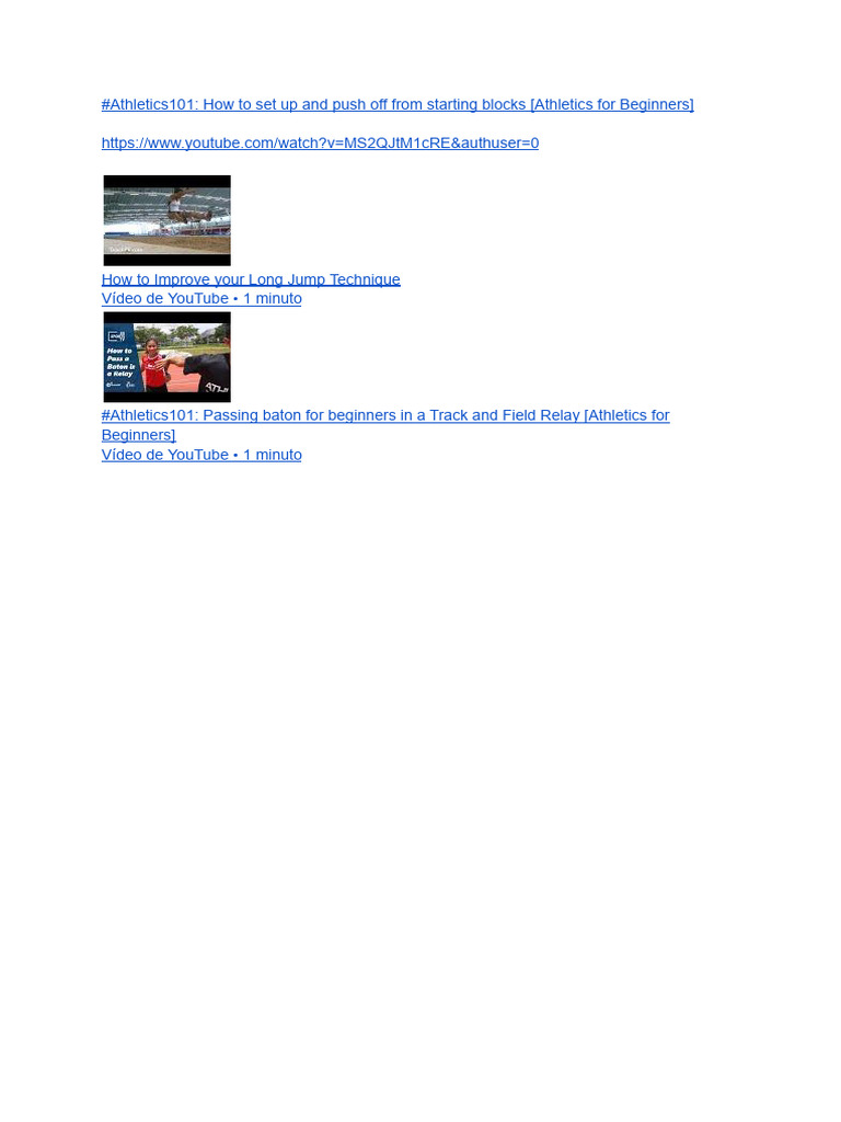 athletics notes videos | PDF