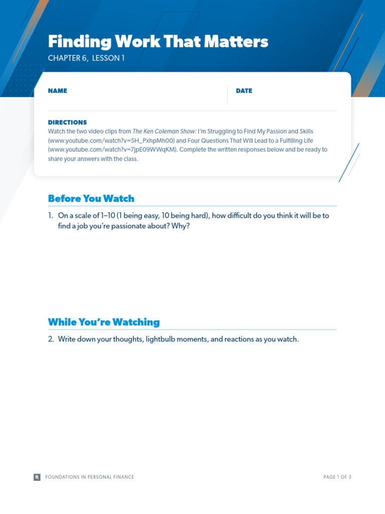 Steps to Finding Meaningful Work | PDF