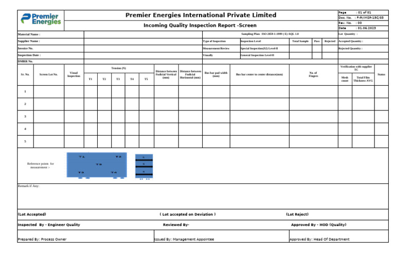 03 Incoming Quality Inspection Report Screen | PDF
