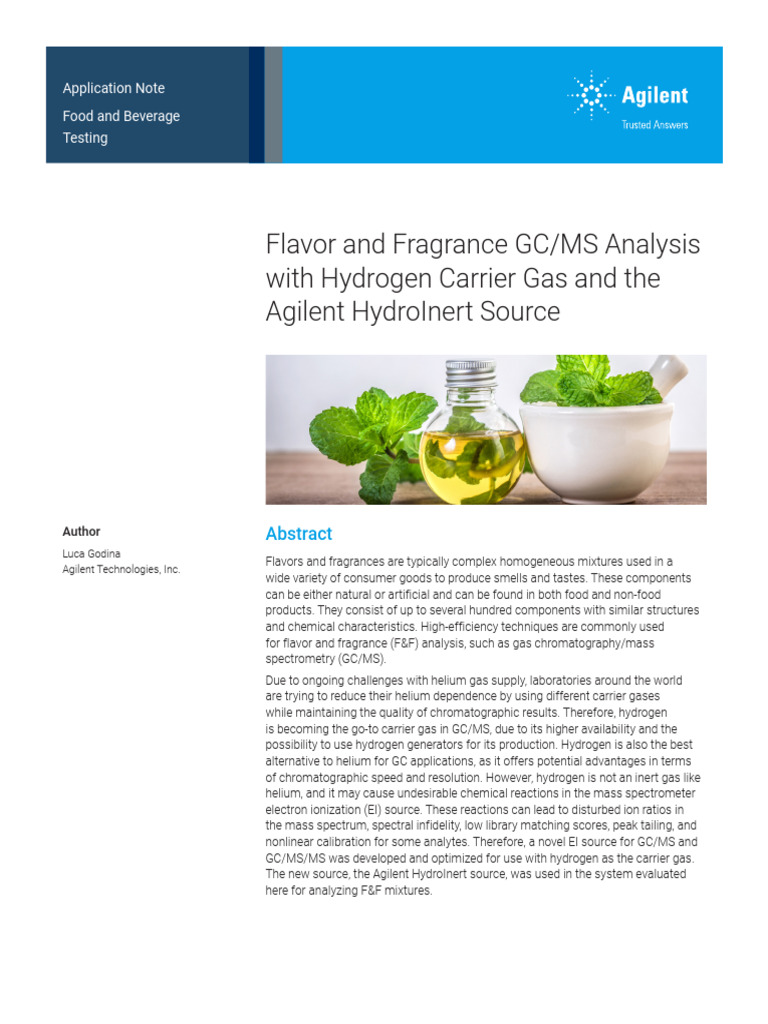 HydroInert Source for F&F GC/MS Analysis | PDF | Gas Chromatography ...